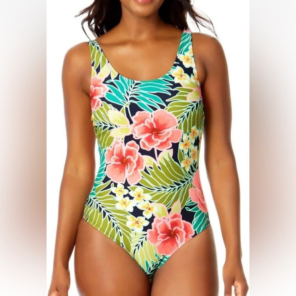 Hurley Floral One Piece Swimsuit UPF 50+ size XXL plus resort wear beach